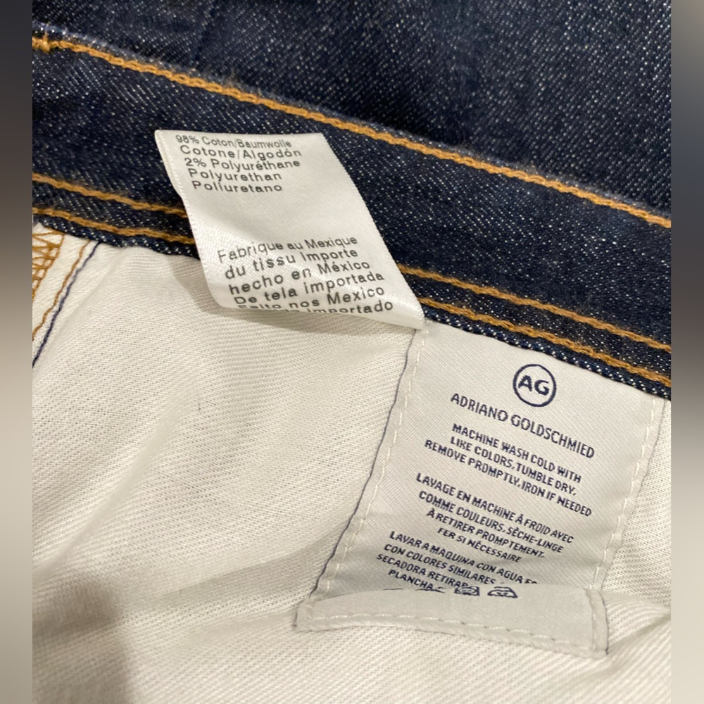 AG Adriano Goldschmied Jeans Mens 36 х 32 Blue Slim Straight Leg - Picture 9 of 17